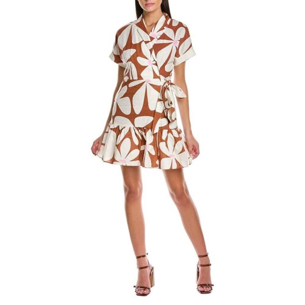 NWT Anthropologie Hutch Thea Mod Floral Wrap Mini Dress